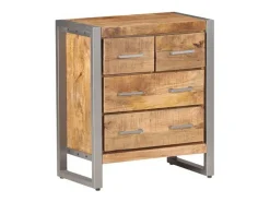 Aparador de madera de mango rugosa 60x35x70 cm