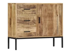 Aparador de madera de mango maciza 88x30x71 cm