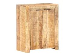 Aparador de madera de mango rugosa 59x33x75 cm