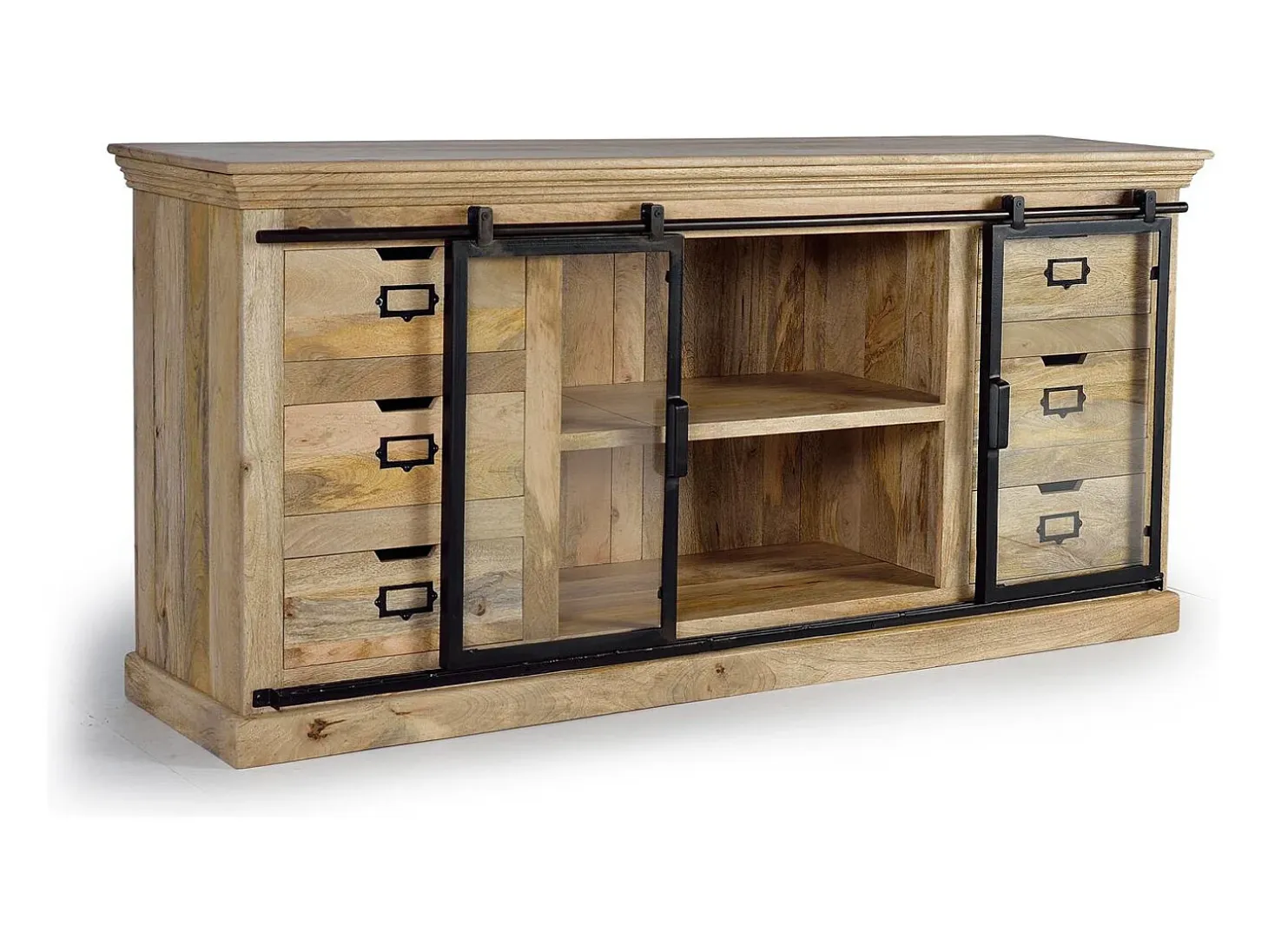 Aparador de madera de mango y negro