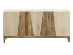 Aparador de madera de mango en color blanco patinado con patas de madera