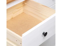Aparador de madera de pino estilo Panamá blanco 135x40x80 cm