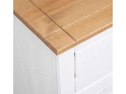 Aparador de madera de pino estilo Panamá blanco 135x40x80 cm