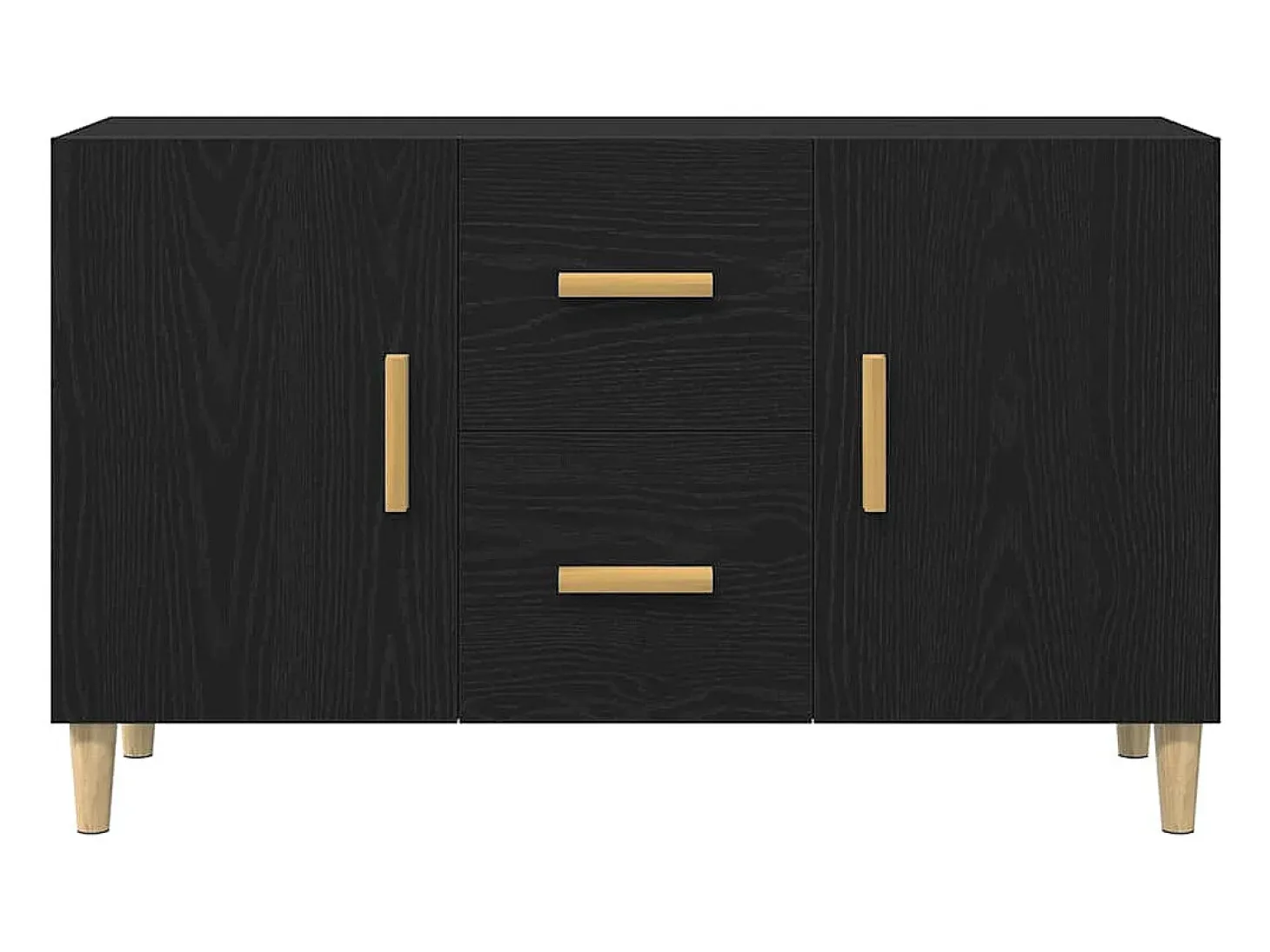 Aparador de madera de roble negro 100x36x60 cm