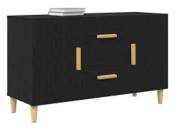 Aparador de madera de roble negro 100x36x60 cm