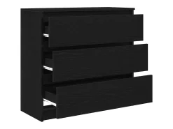 Aparador de madera de roble negro 80x35x76 cm