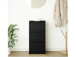 Aparador de madera de roble negro 37,5x35x76 cm