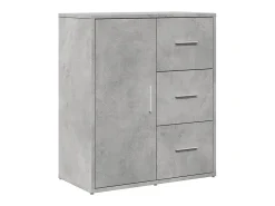 Aparador de madera ingeniería 2 uds gris hormigón 60x31x70 cm