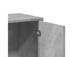 Aparador de madera ingeniería 2 uds gris hormigón 60x31x70 cm