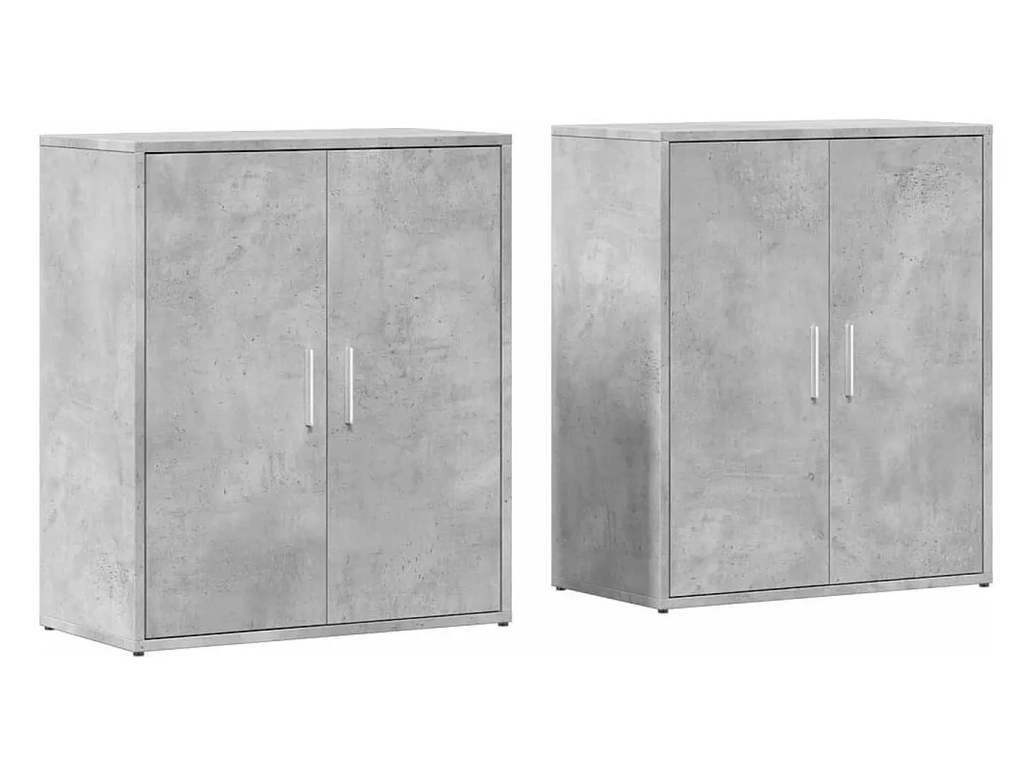 Aparador de madera ingeniería 2 uds gris hormigón 60x31x70 cm