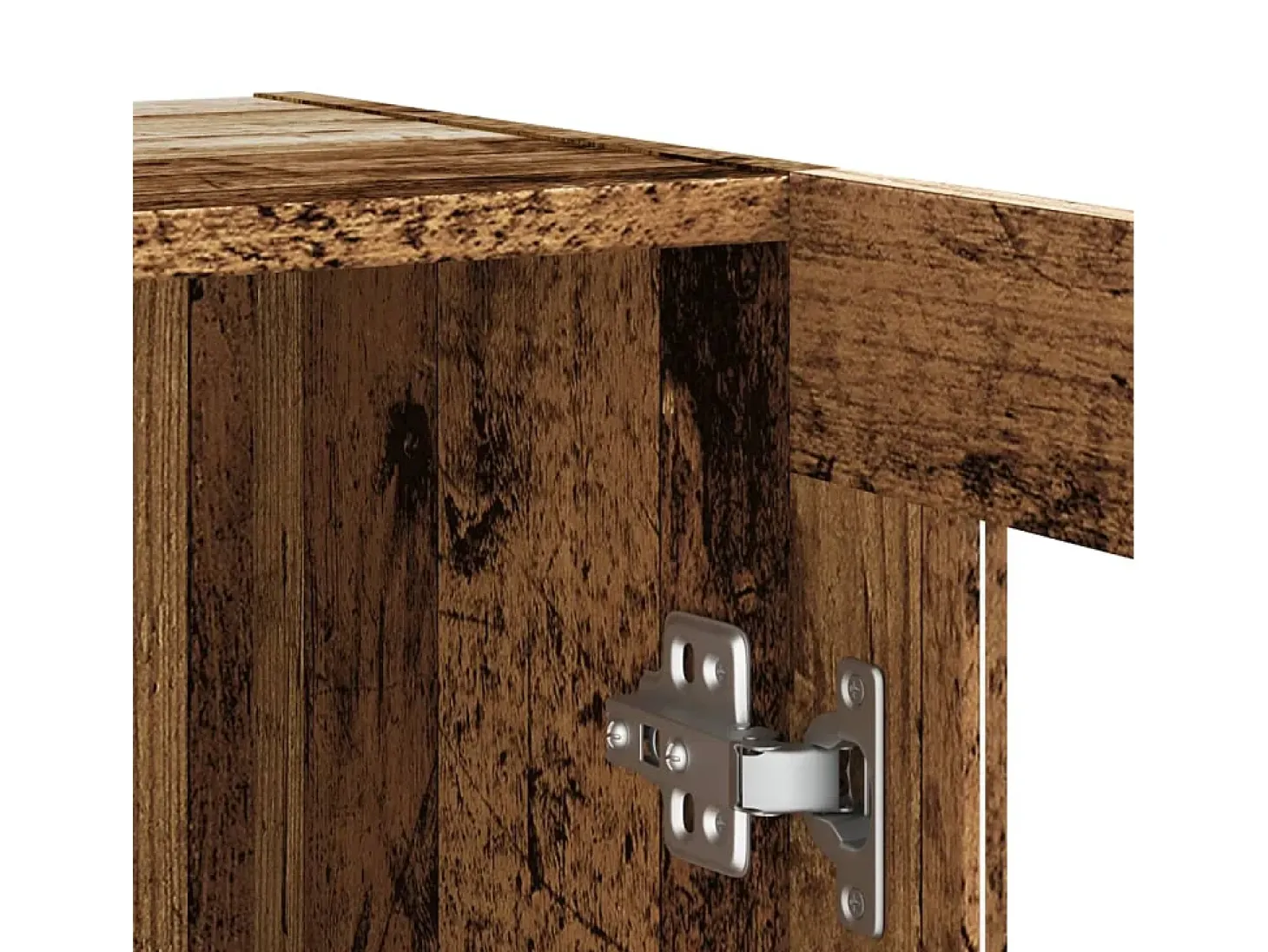 Aparador de madera ingeniería envejecida negro 120x30,5x70 cm