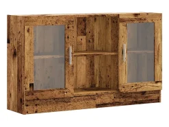 Aparador de madera ingeniería envejecida negro 120x30,5x70 cm