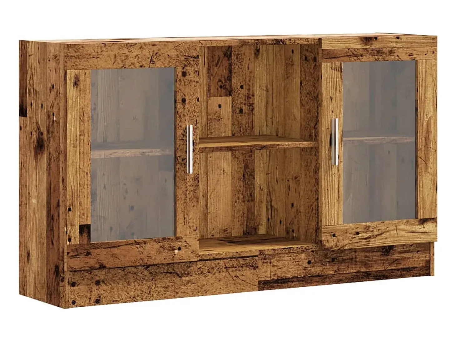 Aparador de madera ingeniería envejecida negro 120x30,5x70 cm