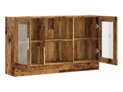 Aparador de madera ingeniería envejecida negro 120x30,5x70 cm