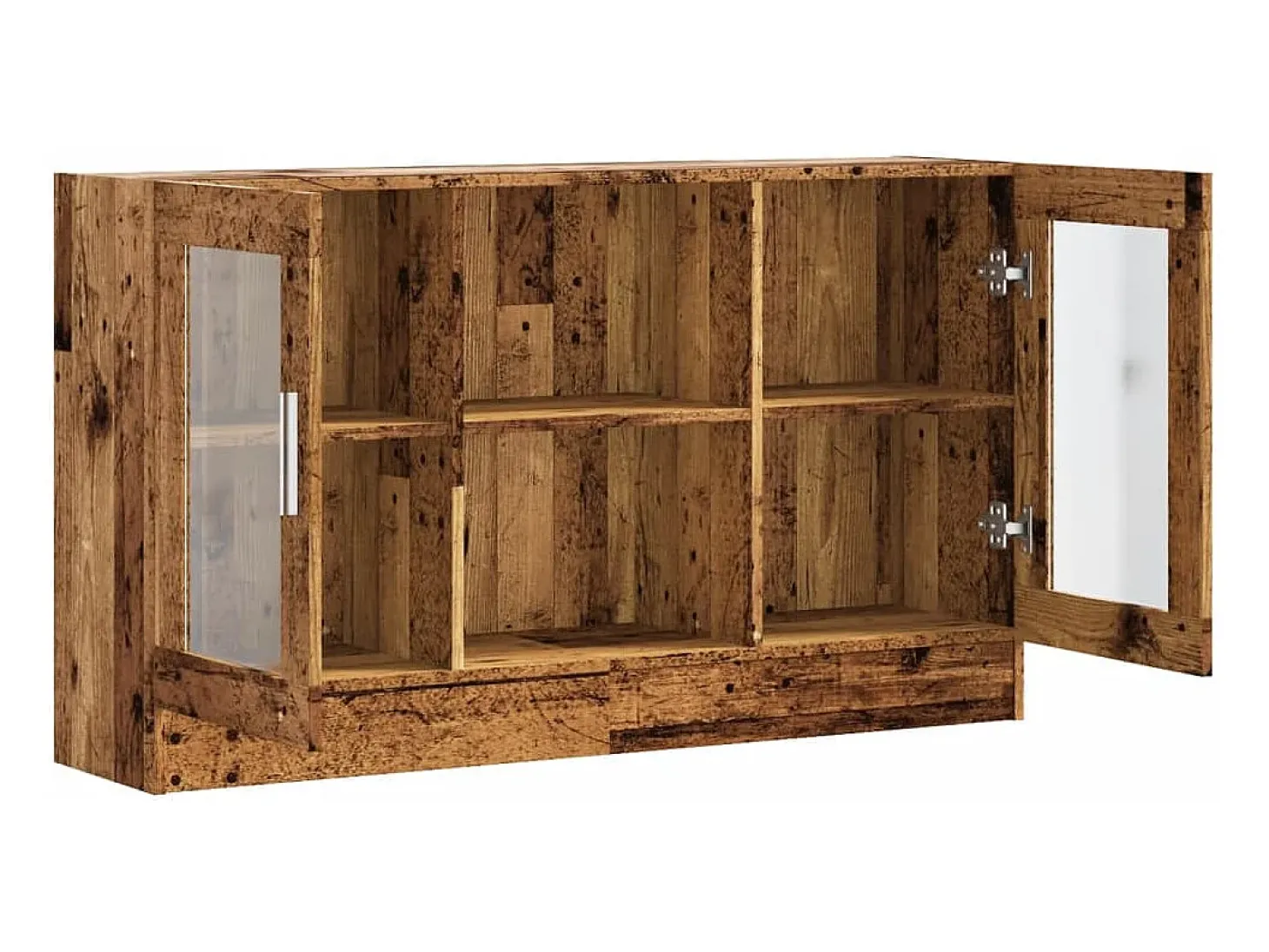 Aparador de madera ingeniería envejecida negro 120x30,5x70 cm