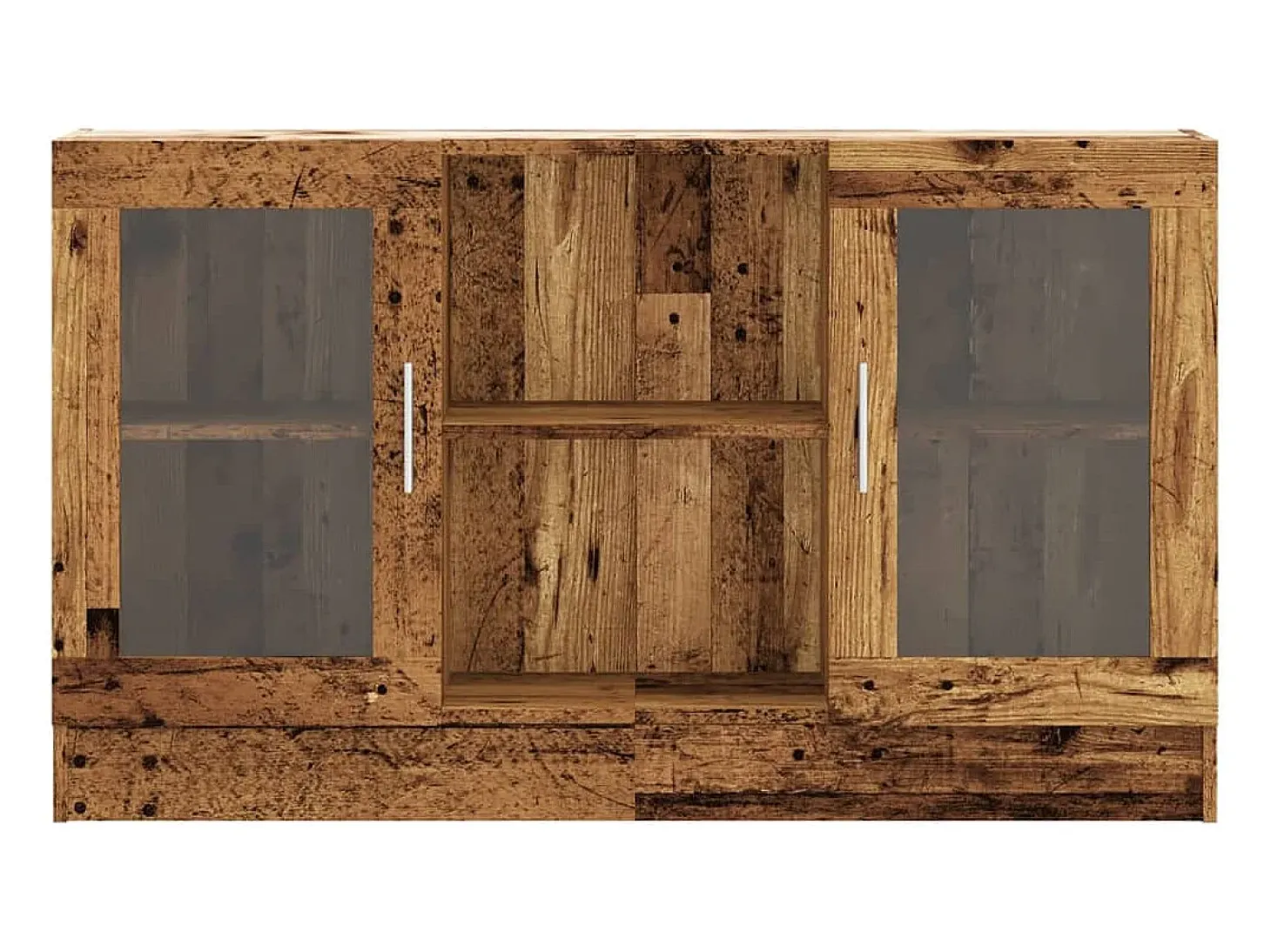 Aparador de madera ingeniería envejecida negro 120x30,5x70 cm