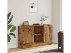Aparador de madera ingeniería envejecida negro 120x30,5x70 cm