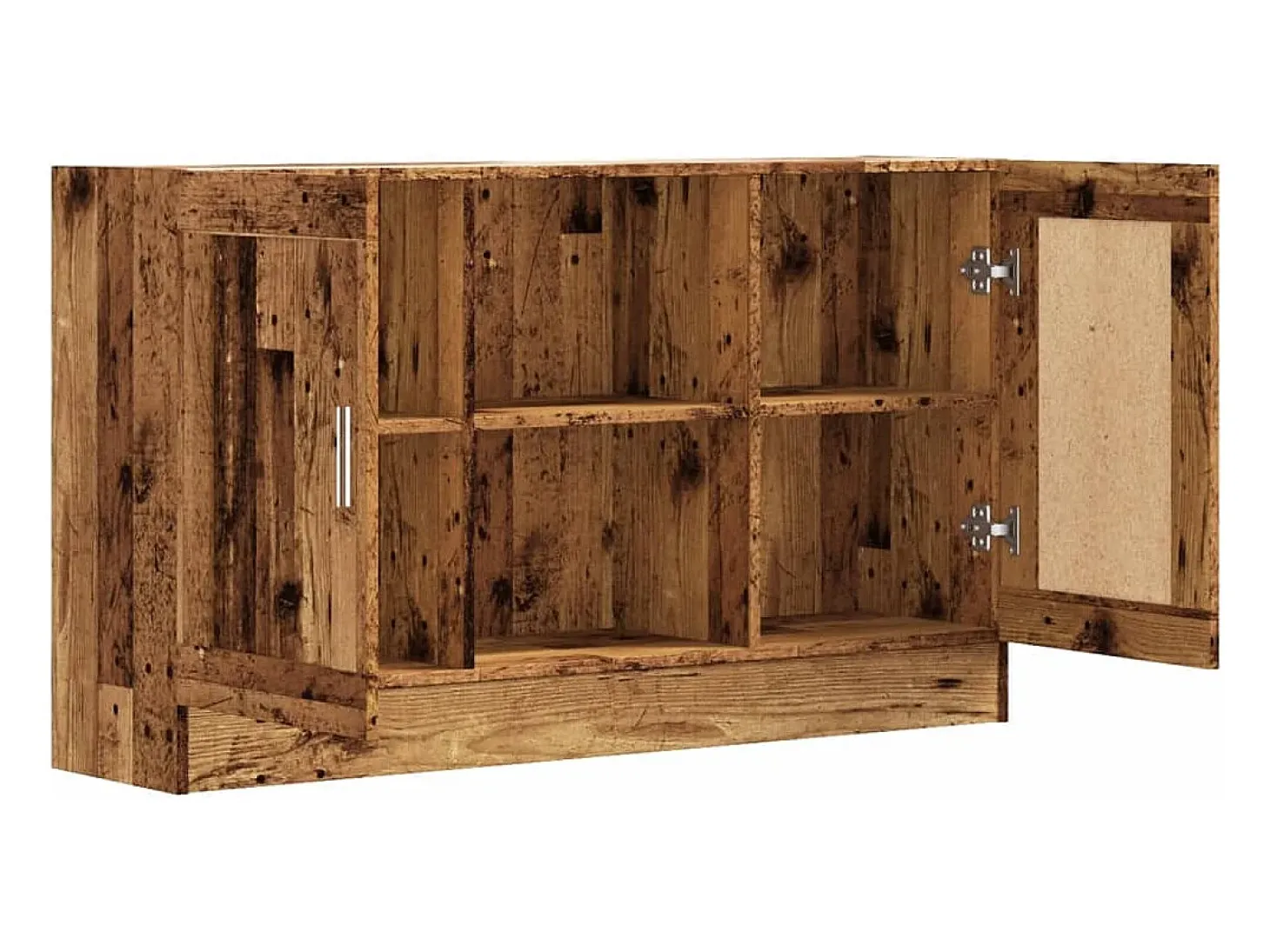 Aparador de madera ingeniería envejecida negro 120x30,5x70 cm