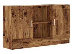 Aparador de madera ingeniería envejecida negro 120x30,5x70 cm