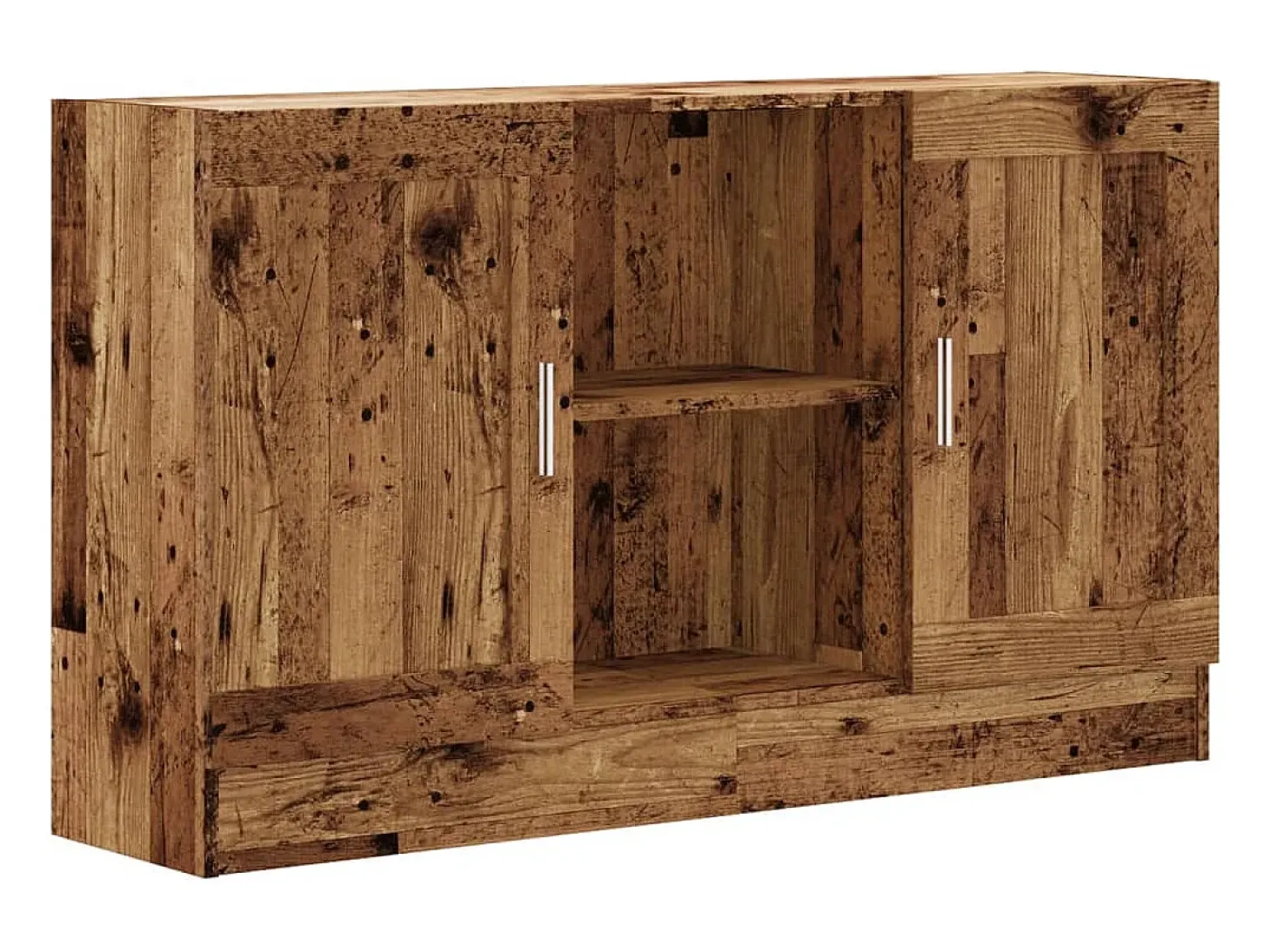 Aparador de madera ingeniería envejecida negro 120x30,5x70 cm