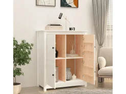 Aparador de madera maciza de pino blanco 83x41,5x100 cm ES45351