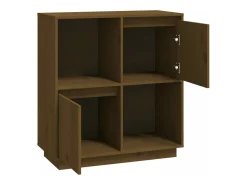 Aparador de madera maciza de pino marrón miel 74x35x80 cm