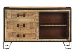 Aparador de madera maciza de mango en bruto 100x31x60 cm ES18777