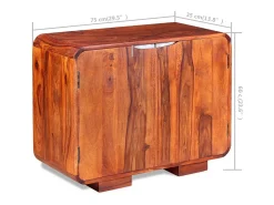 Aparador de madera maciza de sheesham 75x35x60 cm