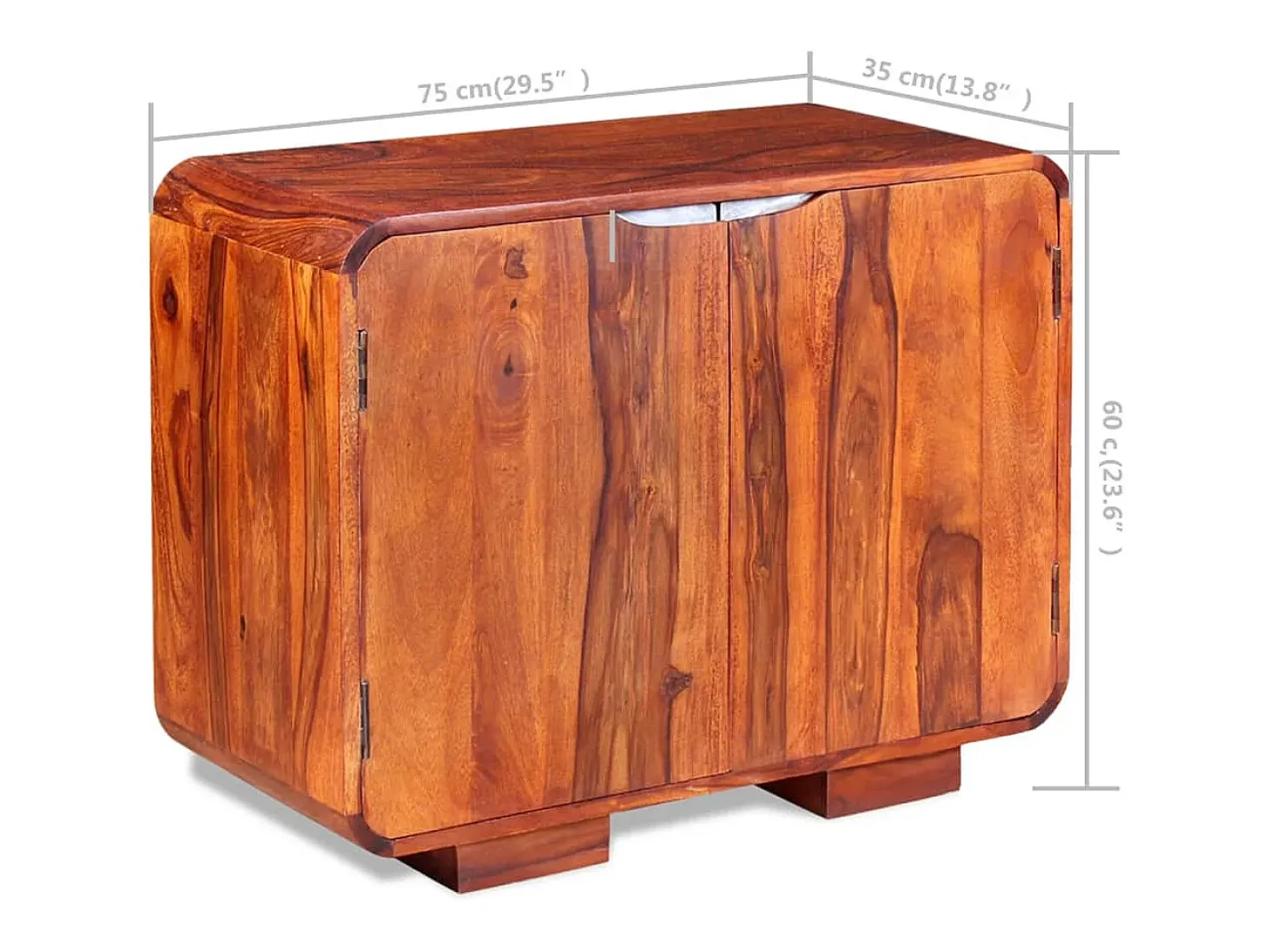 Aparador de madera maciza de sheesham 75x35x60 cm