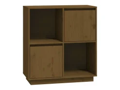 Aparador de madera maciza de pino marrón miel 74x35x80 cm