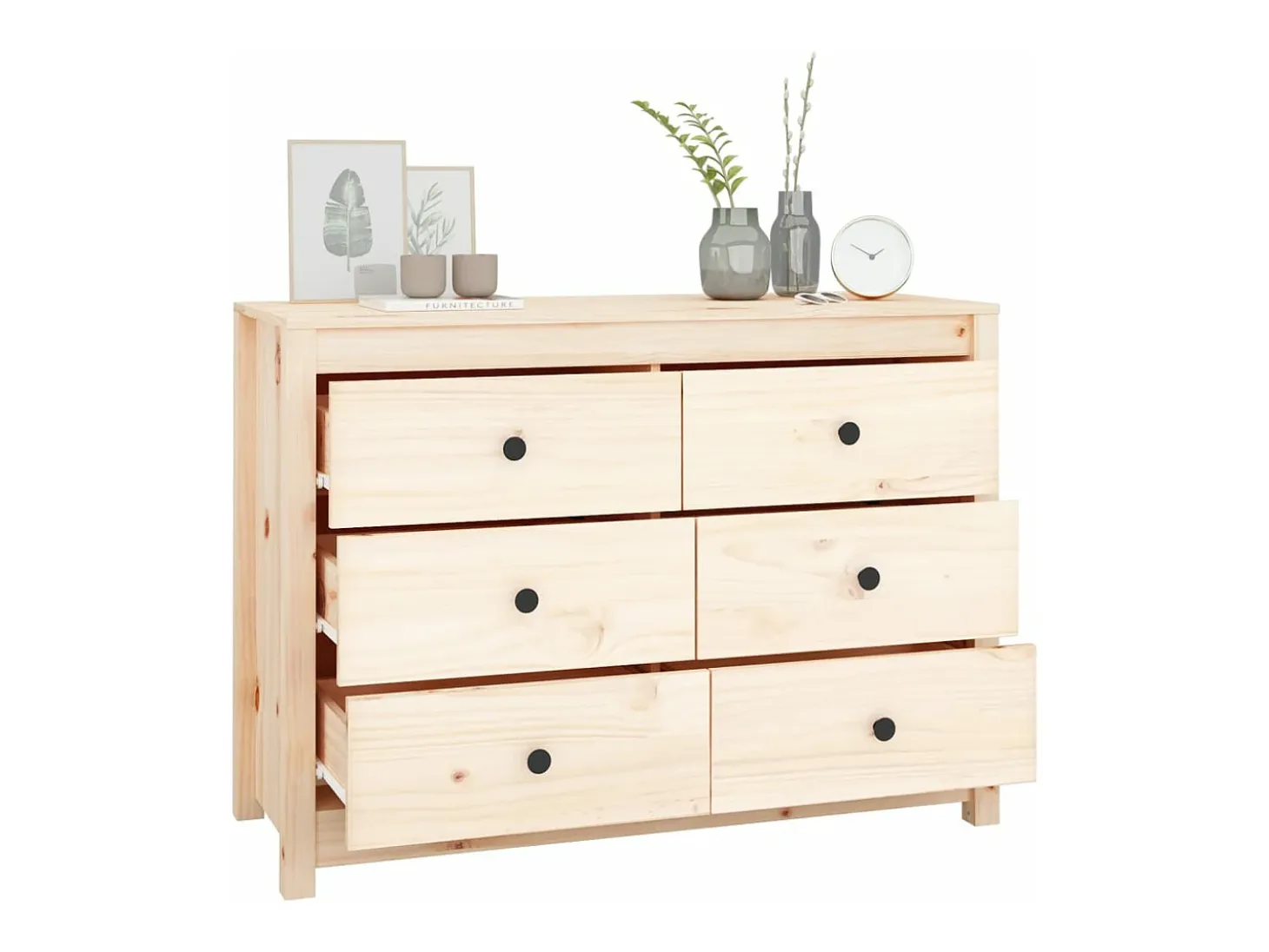 Aparador de madera maciza de pino 100x40x72 cm