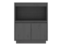 Aparador de madera maciza de pino gris 60x34x75 cm