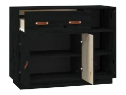Aparador de madera maciza de pino negro 98,5x40x75 cm