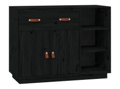 Aparador de madera maciza de pino negro 98,5x40x75 cm