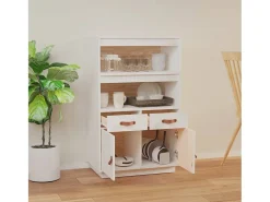 Aparador de madera maciza de pino blanco 67x40x108,5 cm ES56791