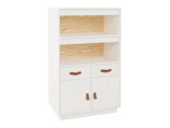 Aparador de madera maciza de pino blanco 67x40x108,5 cm ES56791