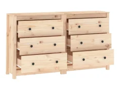 Aparador de madera maciza de pino 140x35x80 cm ES95851