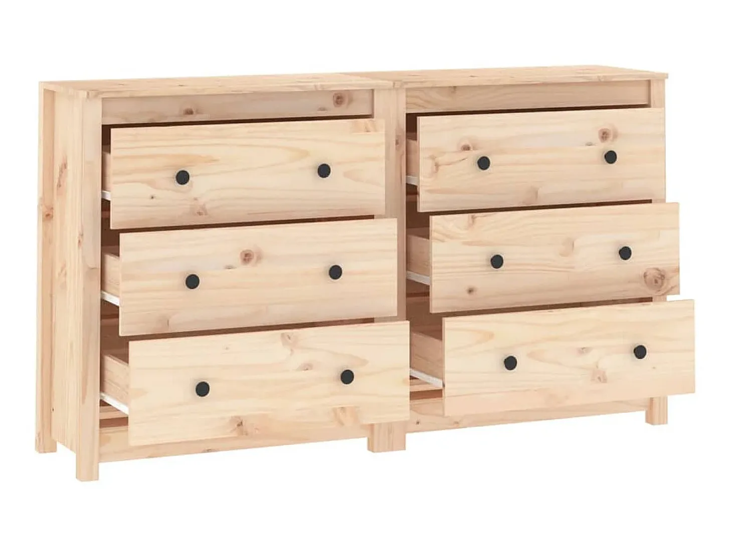 Aparador de madera maciza de pino 140x35x80 cm ES95851
