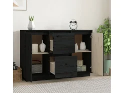 Aparador de madera maciza de pino negro 111x34x75 cm ES99051