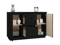 Aparador de madera maciza de pino negro 111x34x75 cm ES99051