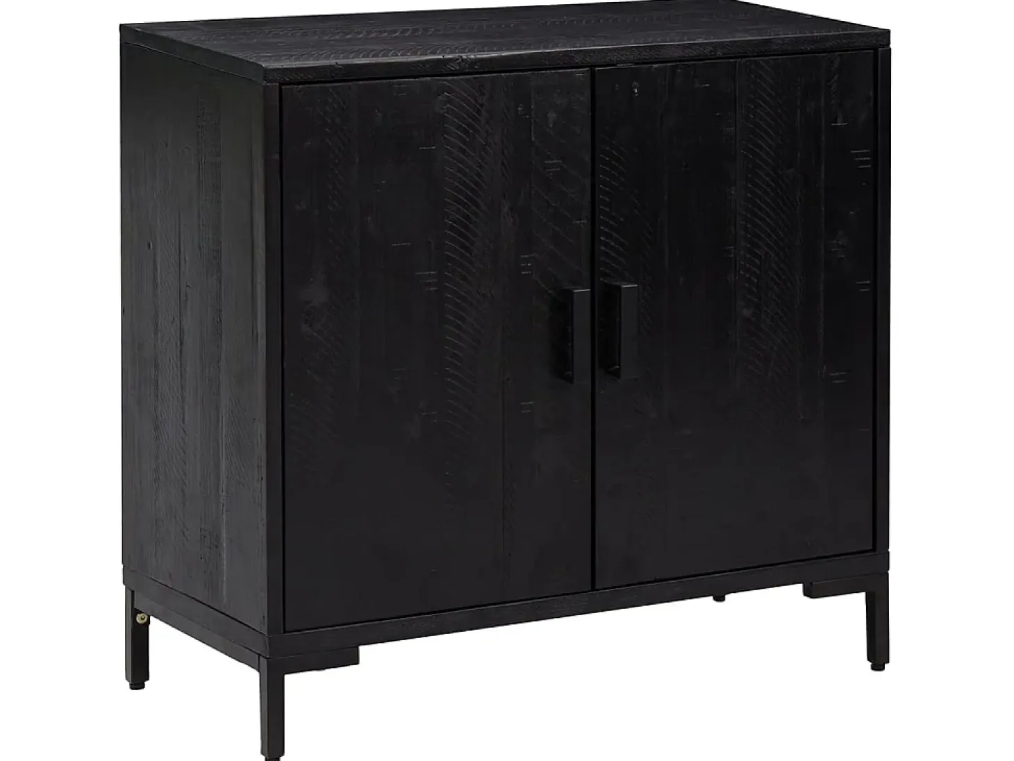 Aparador de madera maciza de pino negro 75x35x70 cm ES408633