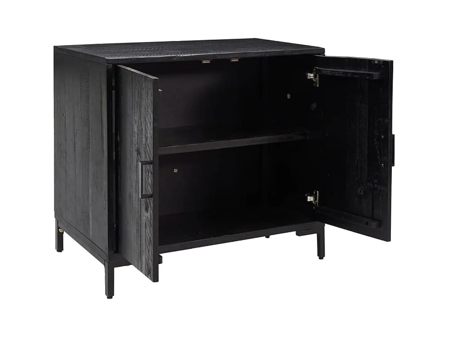 Aparador de madera maciza de pino negro 75x35x70 cm ES408633