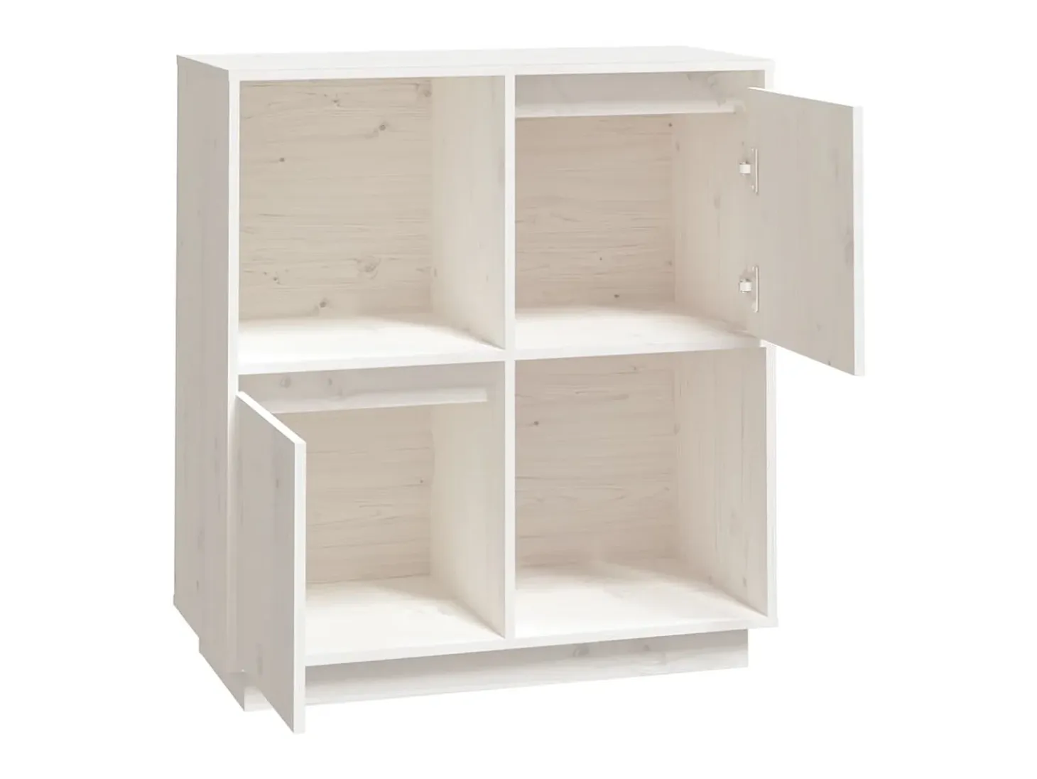 Aparador de madera maciza de pino blanco 74x35x80 cm ES31610