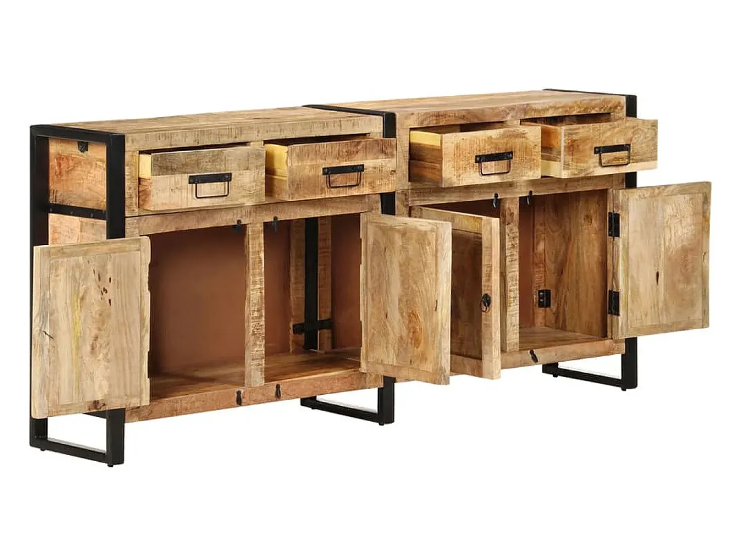 Aparador de madera maciza de mango 172x35x80 cm