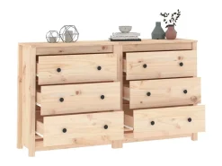 Aparador de madera maciza de pino 140x35x80 cm