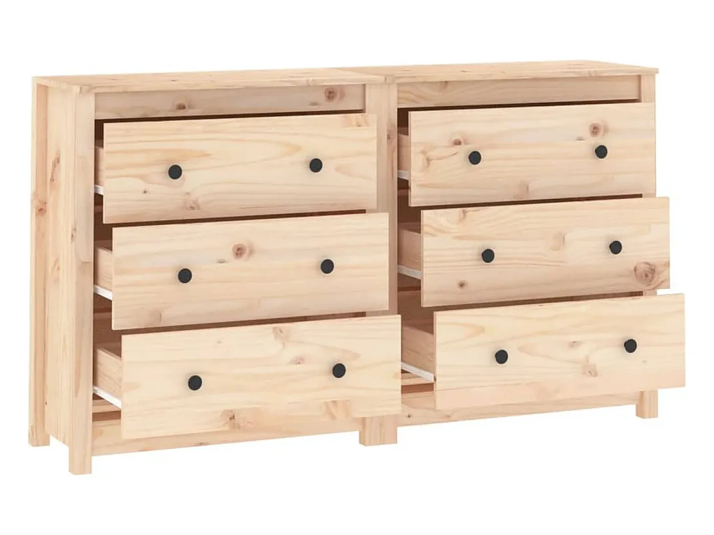 Aparador de madera maciza de pino 140x35x80 cm