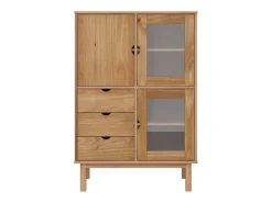 Aparador de madera maciza de pino 85x43x125 cm