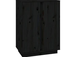 Aparador de madera maciza de pino negro 60x35x80 cm ES69985
