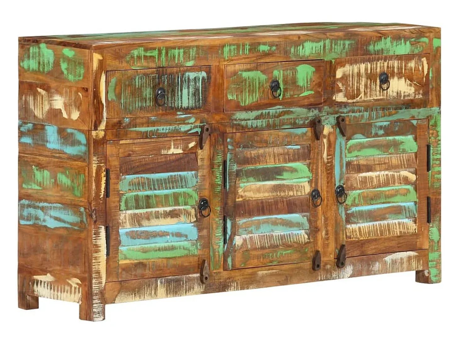 Aparador de madera maciza reciclada 110x35x65 cm