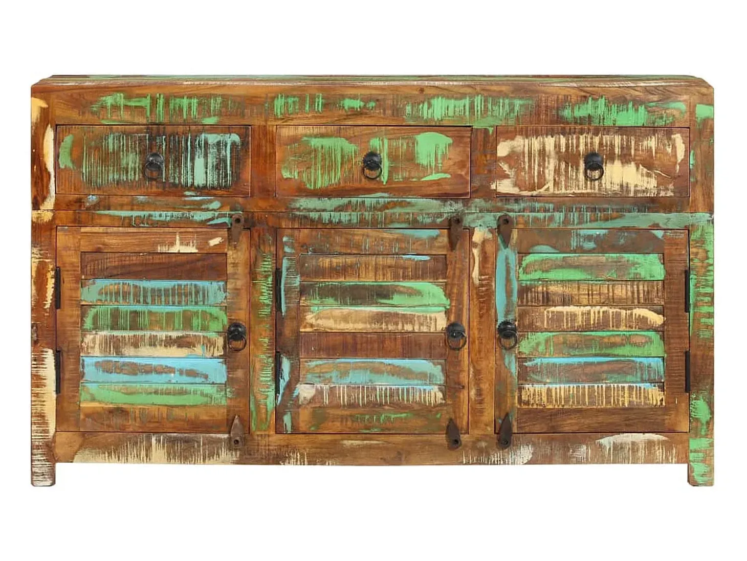 Aparador de madera maciza reciclada 110x35x65 cm